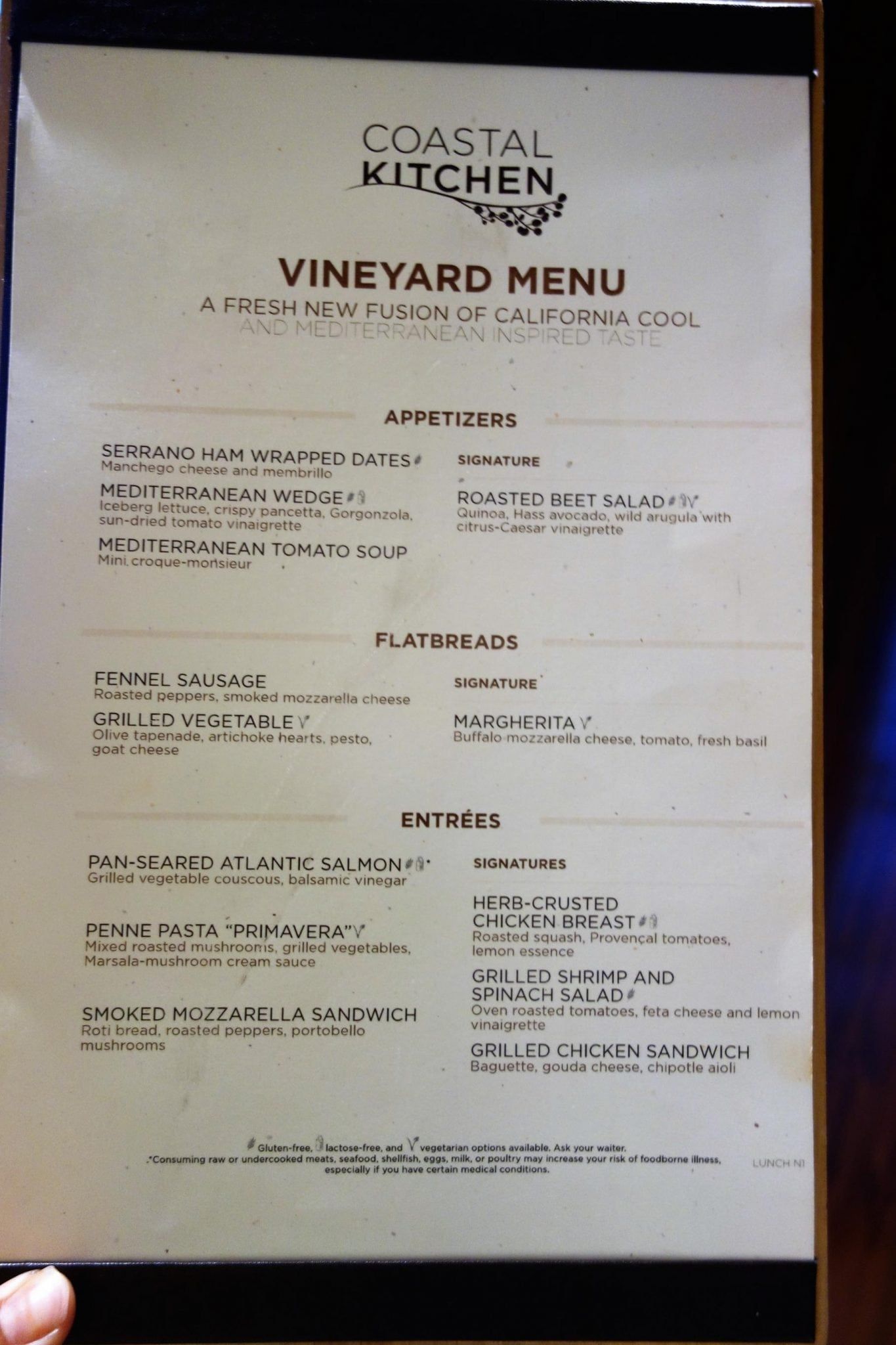 Anthem of the Seas Menus