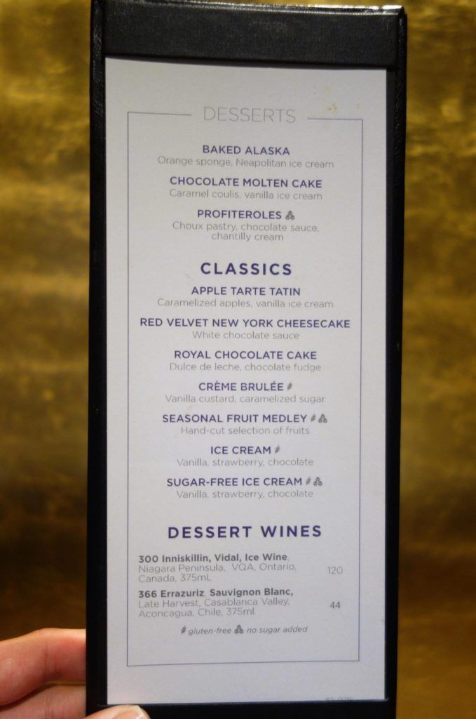 Anthem of the Seas Menus