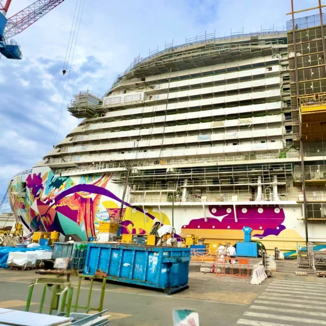 Meet Norwegian Aqua, @norwegiancruiseline first Prima Plus class vessel. We had the privilege of touring the ship in Fincantieri shipyard today to see the progress to date. We can’t wait to see her again when she’s complete in April 2025! Do you have plans to cruise on this new ship? #cruisenorwegian #nclpartner #norwegianaqua #cruise #cruiseship #newcruiseship 

🚢: Norwegian Aqua will have a 10 percent size and capacity increase from her sister ships.
🎢: The ship will premiere the world’s first hybrid rollercoaster and waterslide, the Aqua Slidecoaster.
🛏️: It will also feature NCL’s first-ever Three-Bedroom Duplex Haven Suite.
🎮: Entourage, NCL’s signature teen club will have its own dedicated space once again in place of the Speedway Bar.
🌊: Aqua will feature the most expansive Ocean Boulevard.
🌱: Planterie, the Brand’s first dedicated eatery offering a full plant-based menu, will be in the Indulge Food Hall.
🍜: Sukhothai, NCL’s first-ever Thai specialty restaurant, will replace the Food Republic.
🥃: Some venues will swap locations as well. The Whiskey Bar will move down to Deck 6 while the Belvedere Bar will relocate to Deck 8 off the Penrose Atrium.
🎹: The Metropolitan Bar will be redesigned with live piano music.
🍽️: Hasuki, Cagney’s, and Le Bistro will all shift locations, but this will be the largest version of Teppanyaki with 12 hibachi tables.